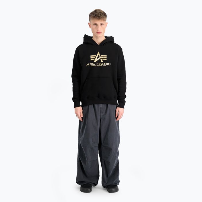 Herren Alpha Industries Basic Carbon Hoody schwarz/gold Sweatshirt 2