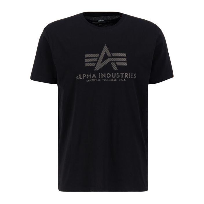 Alpha Industries Herren Basic T Carbon schwarzes T-shirt 2