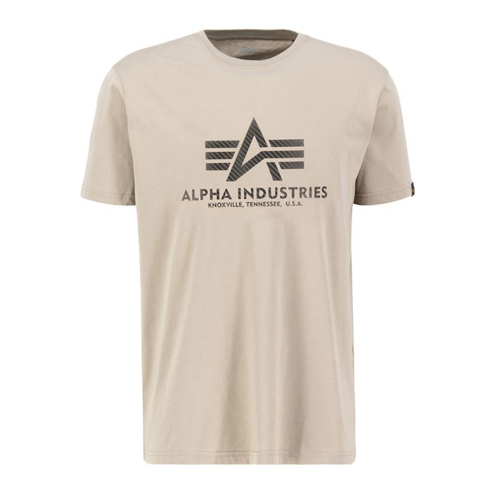 Alpha Industries Herren Basic T Carbon Vintage Sand T-Shirt 2