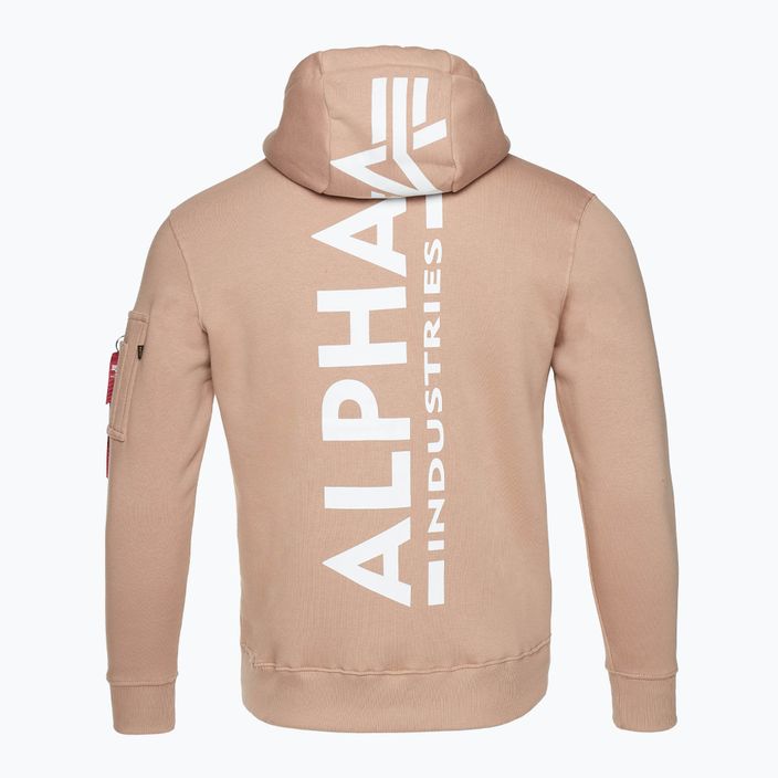 Herren Alpha Industries Back Print Zip Sweatshirt staubige Koralle 2