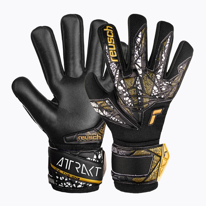 Reusch Attrakt Silver NC Finger Support Junior Torwarthandschuhe schwarz/gold/weiß/schwarz