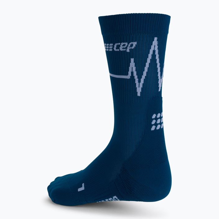 CEP Heartbeat Männer kurze Kompression laufen Socken blau WP3CNC2 2