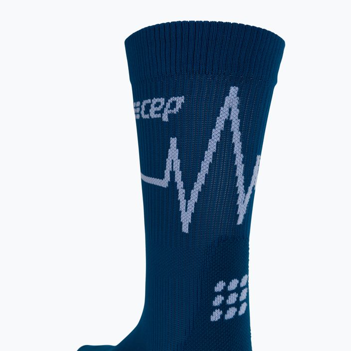 CEP Heartbeat Männer kurze Kompression laufen Socken blau WP3CNC2 3