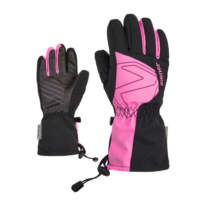 ZIENER Laval AS AW vblack fuchsia pink Kinder-Skihandschuh 2