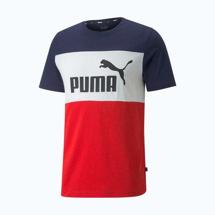 Herren Trainings-T-Shirt PUMA ESS+ Colorblock Tee navy blau und rot 848770_06 6