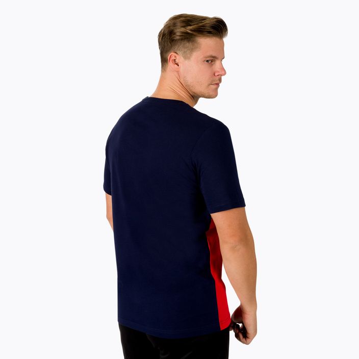 Herren Trainings-T-Shirt PUMA ESS+ Colorblock Tee navy blau und rot 848770_06 4