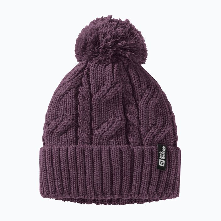 Jack Wolfskin Wintermütze Pompom Mitternachtspflaume