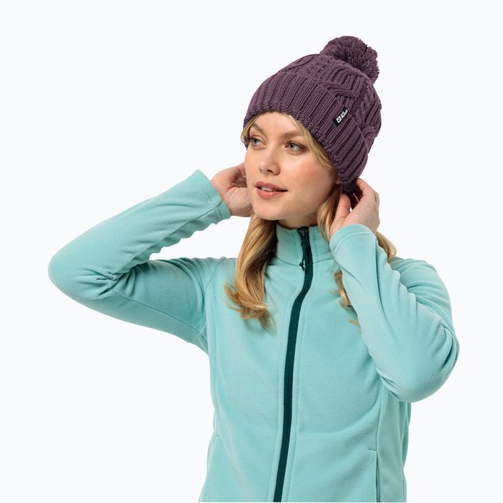 Jack Wolfskin Wintermütze Pompom Mitternachtspflaume 2