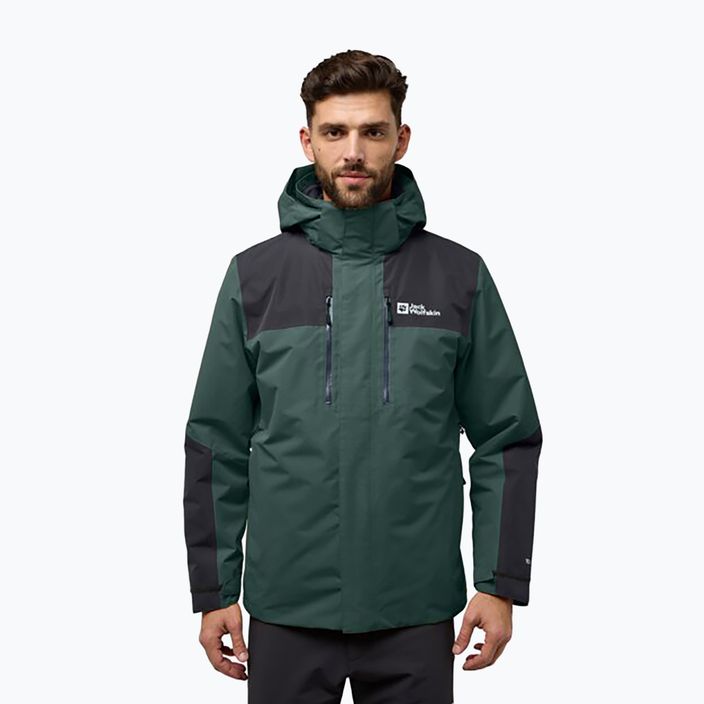 Jack Wolfskin Herren Jasper 3In1 Jacke schwarz oliv