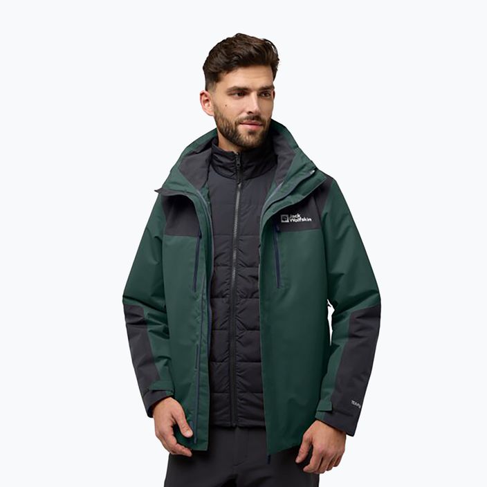 Jack Wolfskin Herren Jasper 3In1 Jacke schwarz oliv 3