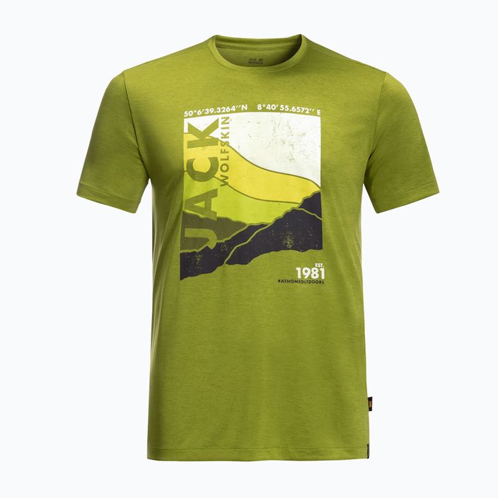 Herren Jack Wolfskin Crosstrail Grafik Trekking-T-Shirt grün 1801671_3017 3