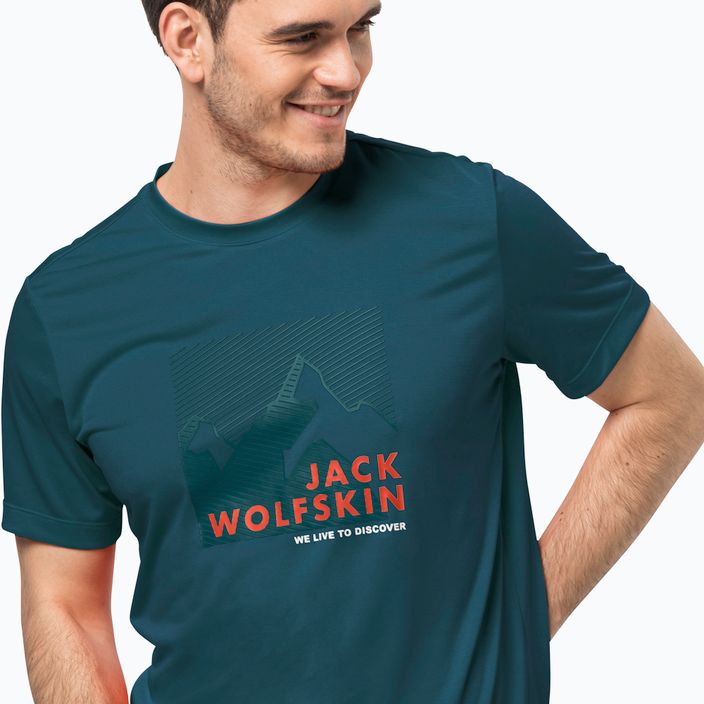 Herren Jack Wolfskin Wandern Grafik-T-Shirt blau 1808761_4133 3