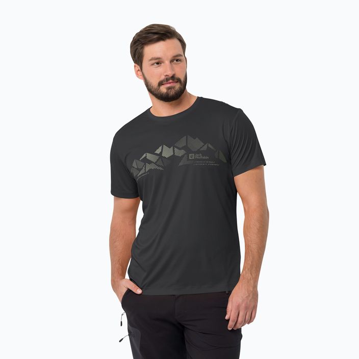 Jack Wolfskin Peak Graphic Herren-Trekking-T-Shirt schwarz 1807183