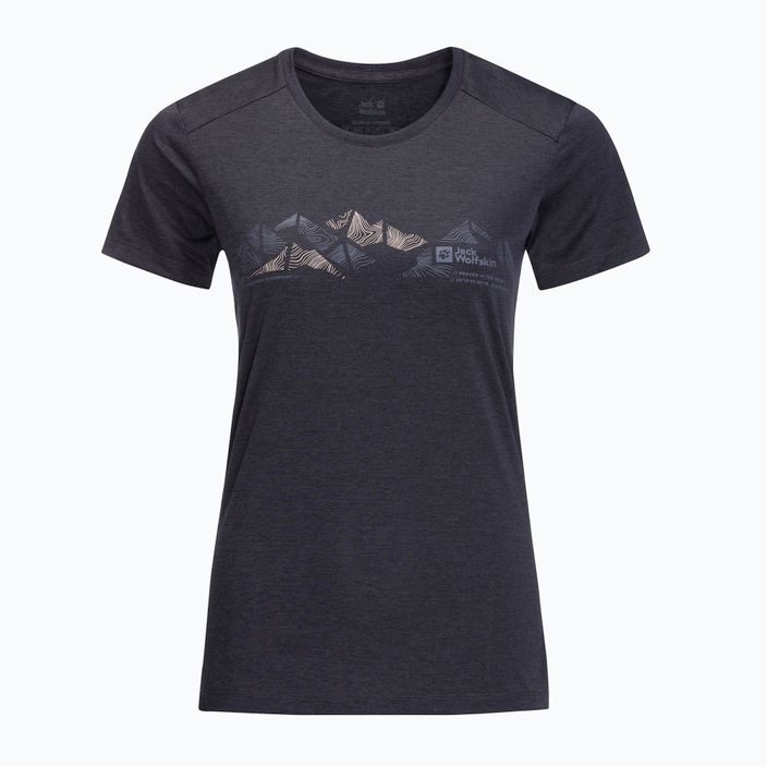 Damen-Trekking-T-Shirt Jack Wolfskin Crosstrail Graphic grau 1807213 4