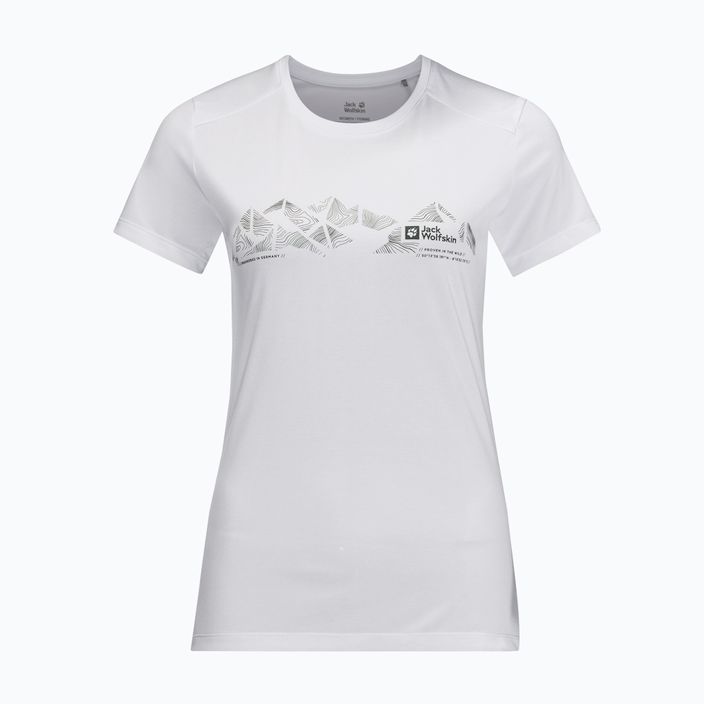 Damen-Trekking-T-Shirt Jack Wolfskin Crosstrail Graphic weiß 1807213 4