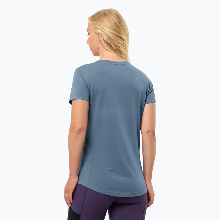 Jack Wolfskin Damen-Trekking-T-Shirt Vonnan S/S Grafik elementar blau 2