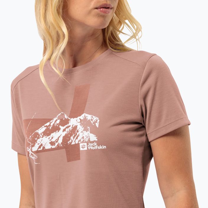 Jack Wolfskin Damen-Trekking-T-Shirt Vonnan S/S Graphic rose dawn 3