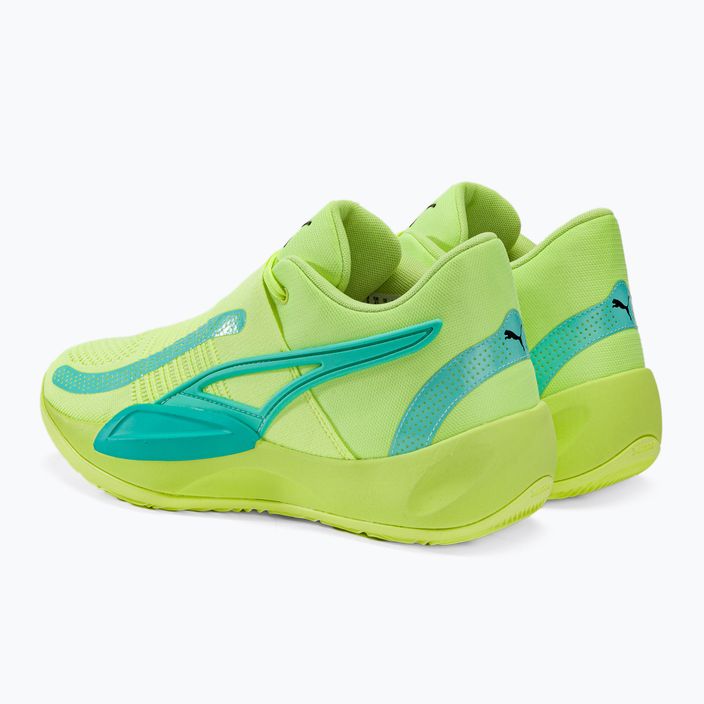 Herren-Basketball-Schuhe PUMA Rise Nitro schnell gelb/elektrisch pfefferminz 3