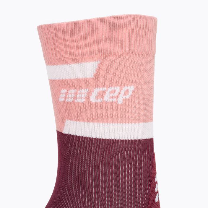 CEP Women's Compression Running Socks 4.0 Mid Cut rosa/dunkelrot 3