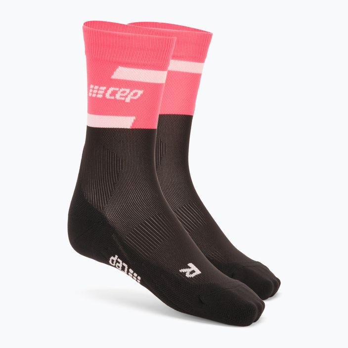 CEP Women's Compression Running Socks 4.0 Mid Cut rosa/schwarz