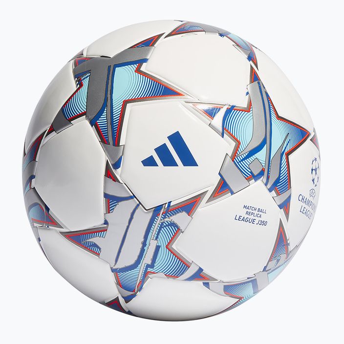 adidas UCL League 23/24 Fußball weiß/silbermetallic/bright cyan/royal blau Größe 5