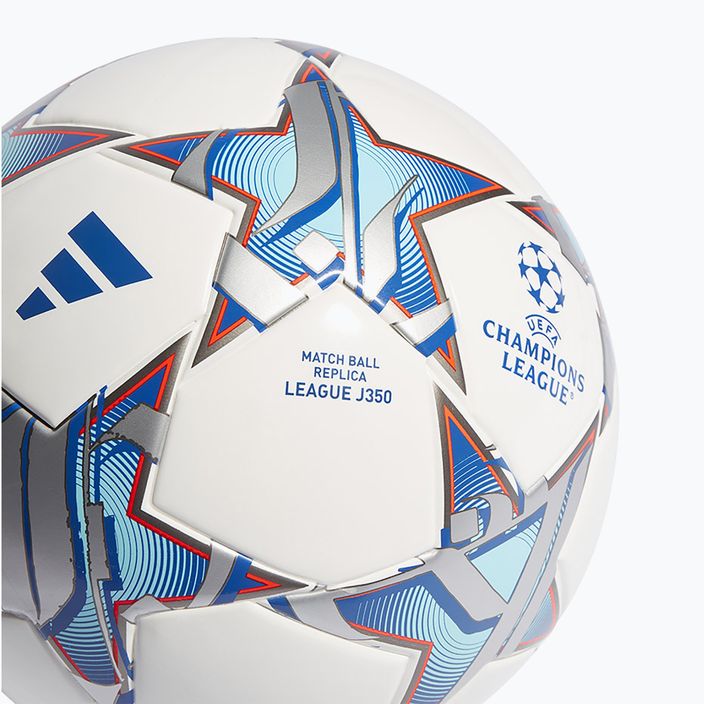 adidas UCL League 23/24 Fußball weiß/silbermetallic/bright cyan/royal blau Größe 5 4