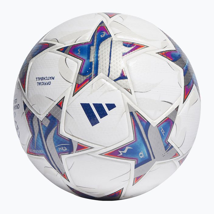 adidas UCL PRO 23/24 Fußball weiß/silbermetallic/helles cyan/royal blau Größe 5 2