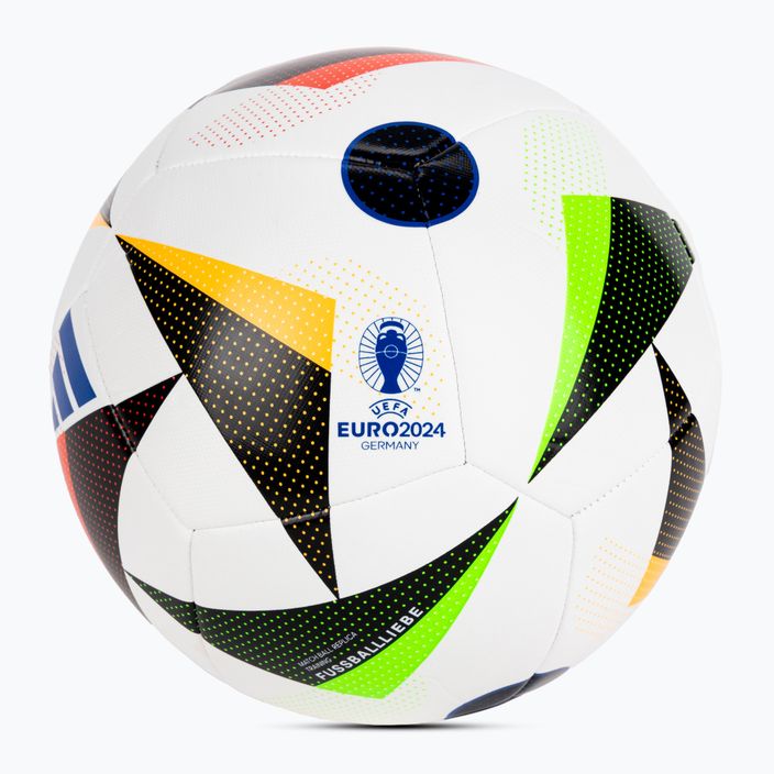 adidas Fussballiebe Trainig Euro 2024 Fußball weiß/schwarz/glow blau Größe 4