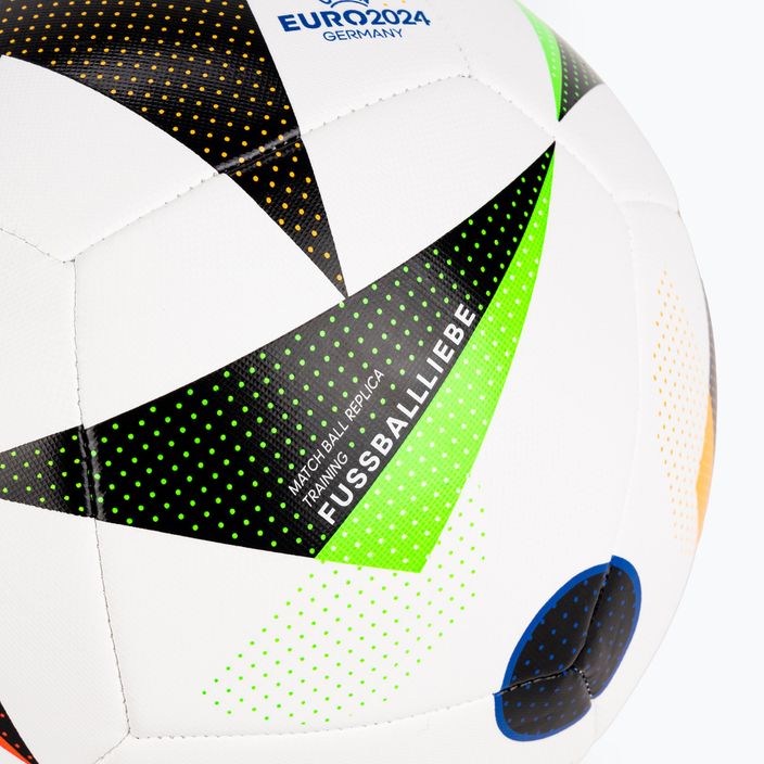 adidas Fussballiebe Trainig Euro 2024 Fußball weiß/schwarz/glow blau Größe 5 3
