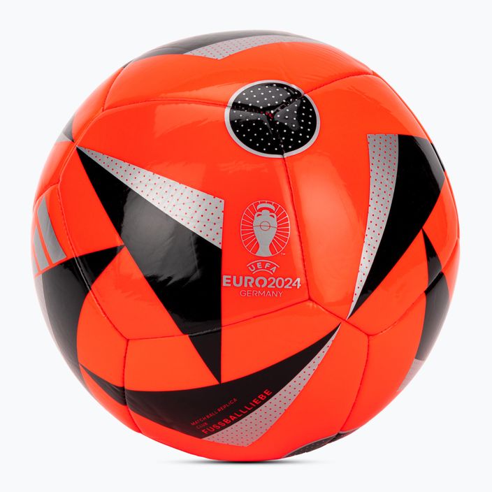 adidas Fussballiebe Trainig Euro 2024 solar rot/schwarz/silber metallic Fußball Größe 5