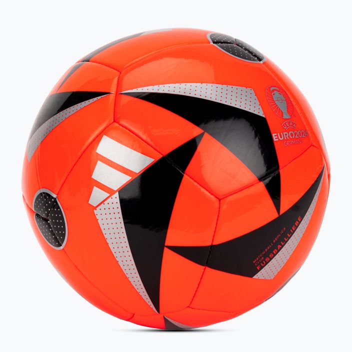 adidas Fussballiebe Trainig Euro 2024 solar rot/schwarz/silber metallic Fußball Größe 5 2