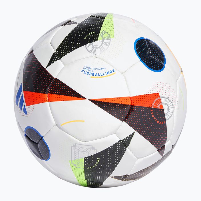 adidas Fußballliebe Pro Sala Euro 2024 weiß/schwarz/glow blau Größe 4 Fußball 2