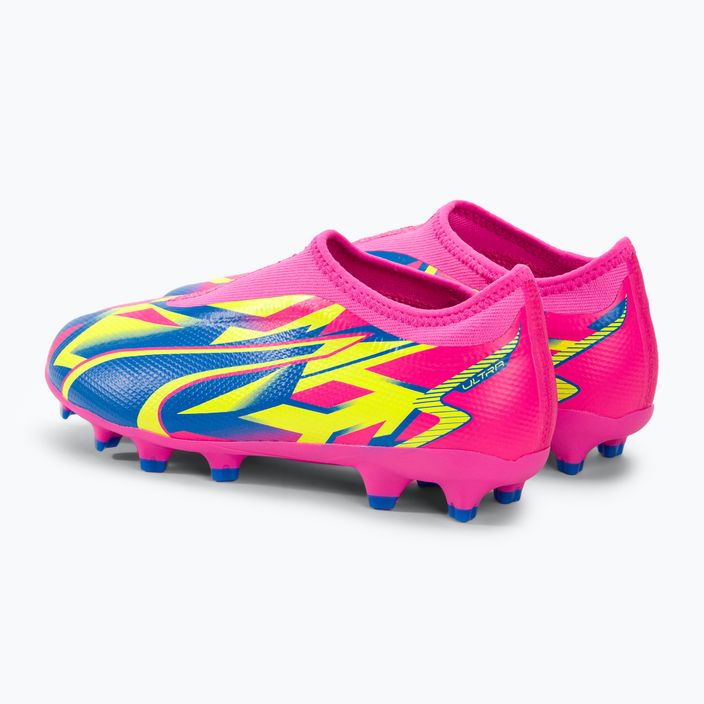 PUMA Ultra Match Ll Energy FG/AG Jr Kinder Fußballschuhe leuchtend rosa/ultra blau/gelb alert 3