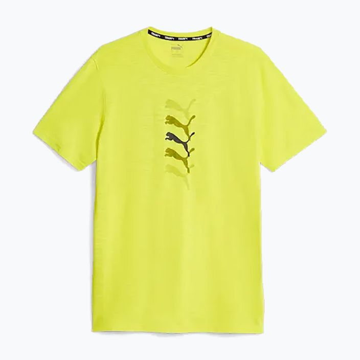 Herren Trainings-T-Shirt PUMA Graphic Tee Puma Fit gelb geplatzt