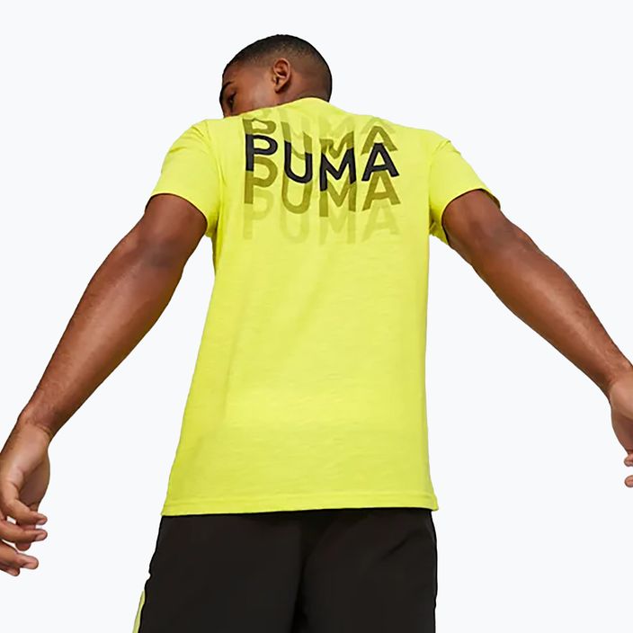 Herren Trainings-T-Shirt PUMA Graphic Tee Puma Fit gelb geplatzt 5