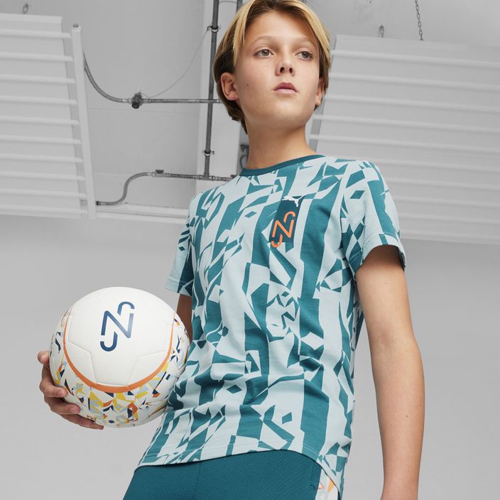 PUMA Neymar Jr Kinder Fußballtrikot Kreativität Logo Tee Ozean tropisch/türkis surfen 3