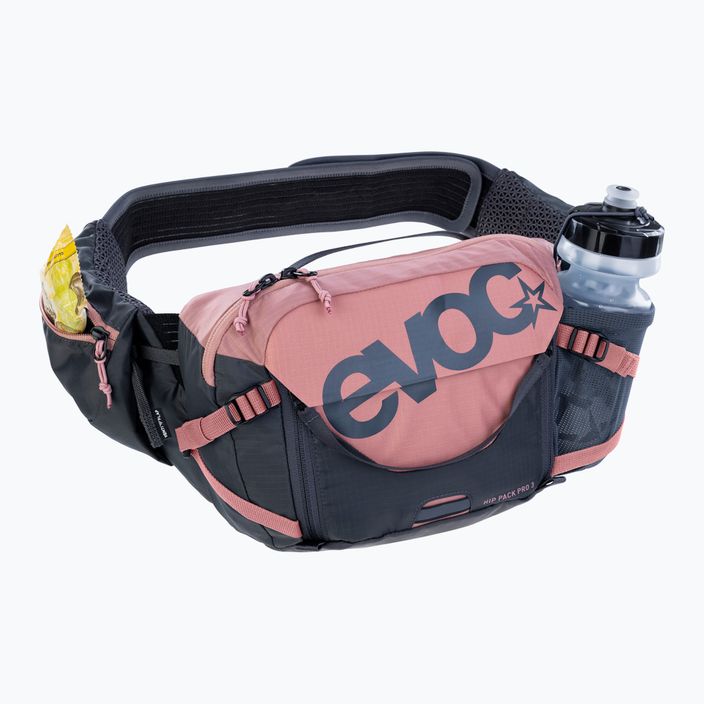 EVOC Hip Pack Pro 3 Liter Fahrrad Niere mit 1,5 Liter Tank staubig rosa/kohlenstoff grau 7