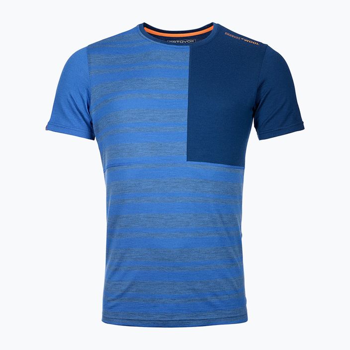 Herren Thermo-T-Shirt Ortovox 185 Rock'N'Wool SS blau 8411200001