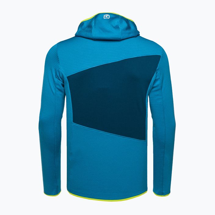 Herren-Trekking-Sweatshirt Ortovox Fleece Grid Hoody blau 87211 2