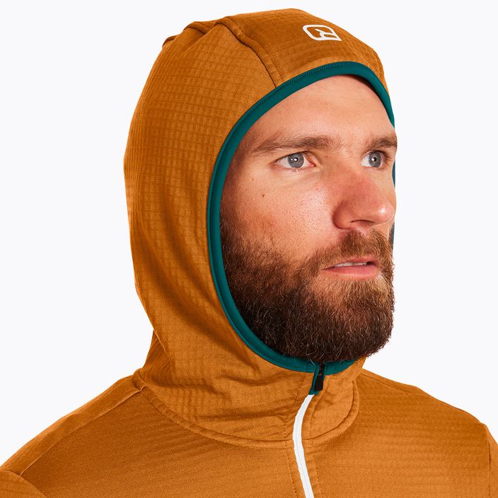 Herren-Trekking-Sweatshirt Ortovox Fleece Grid Hoody braun 87211 4