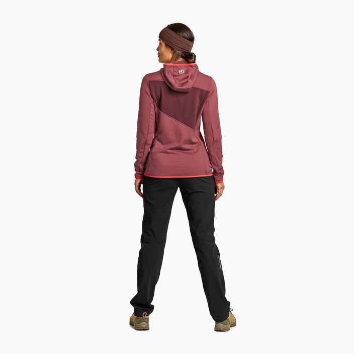 Damen-Trekking-Sweatshirt Ortovox Fleece Grid Hoody rot 87201 3
