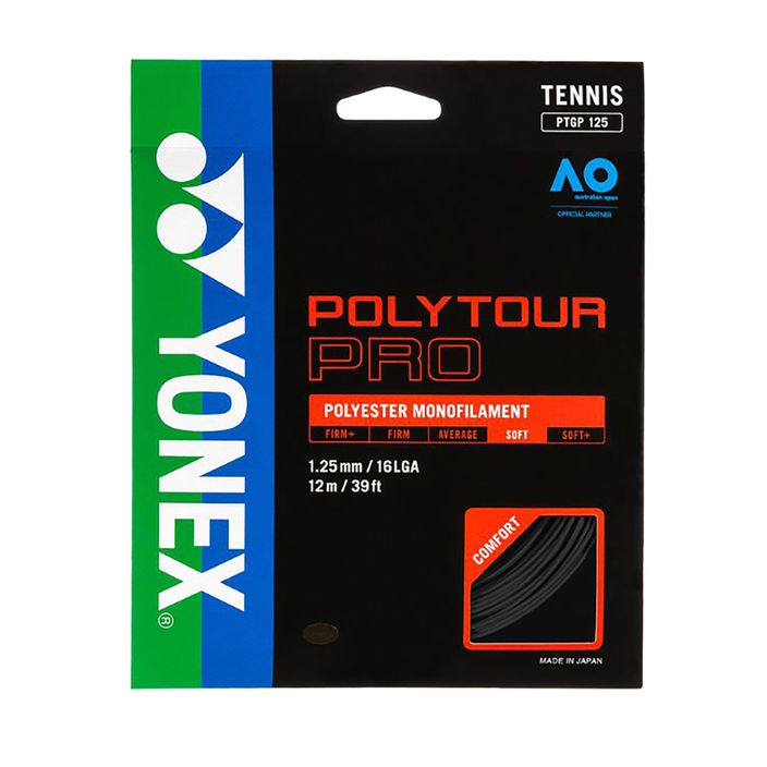 Tennissaite YONEX Poly Tour Pro Satz 12 m schwarz 2