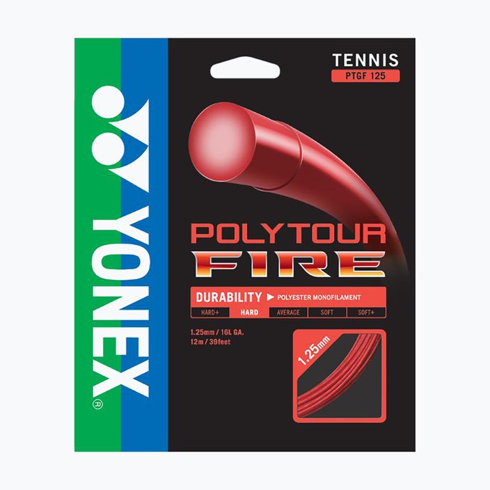 Tennissaite YONEX Poly Tour Fire Satz 12 m rot