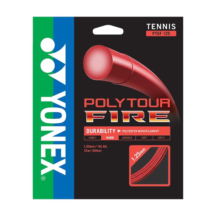 Tennissaite YONEX Poly Tour Fire Satz 12 m rot 2