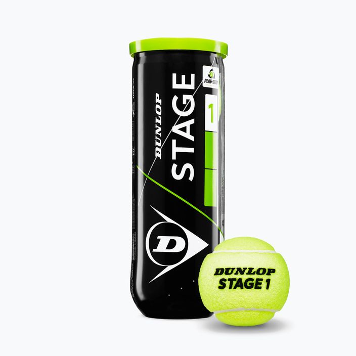 Kinder-Tennisbälle Dunlop Stage 1 3 stück grün 61338