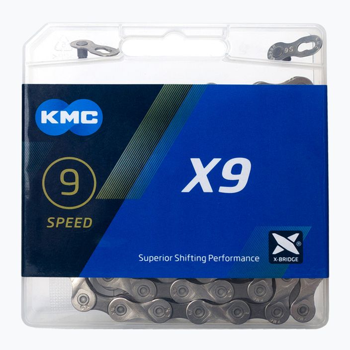 KMC X9 x114 Fahrradkette silber grau BX09NG114