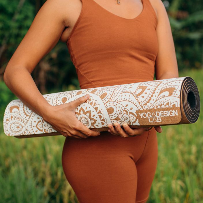 Yoga Design Lab Kork 3 5 mm braun Mandala Weiß Yogamatte 9