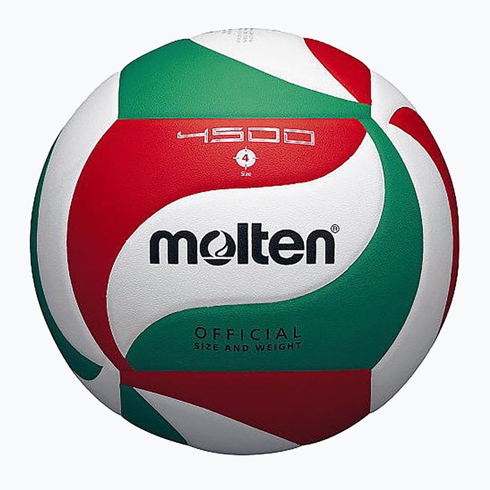 Molten Volleyball V4M4500-4 weiß/grün/rot Größe 4 4