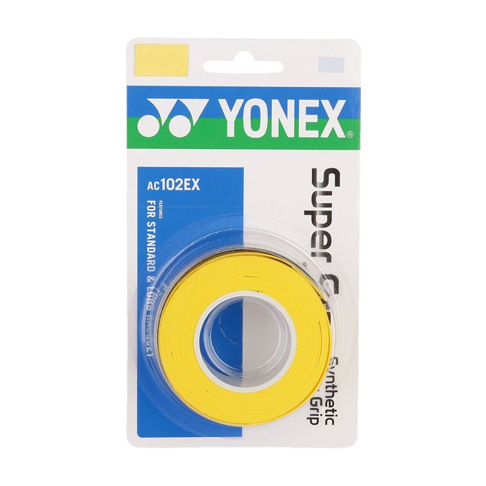 Wraps für Badmintonschläger YONEX AC 102 EX 3 Stk. gelb 2