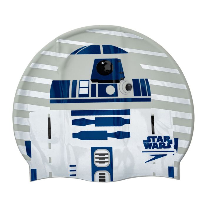 Badekappe Kinder Speedo Star Wars Slpogan Print R2-D2 weiß-grau 8-8385D674 2